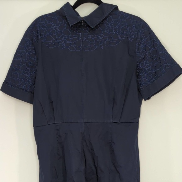 Bradgley Mischka Navy Embroidered Floral Sheath‎ Dress - Picture 8 of 13